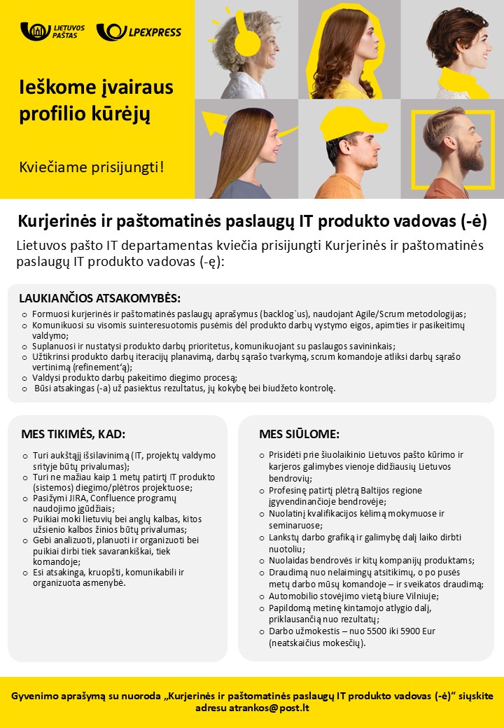 Kurjerinės ir paštomatinės paslaugų IT produkto vadovas