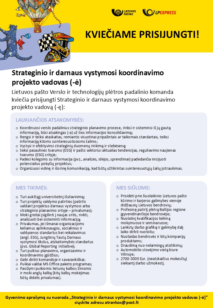 Strateginio ir darnaus vystymosi koordinavimo projekto vadovas