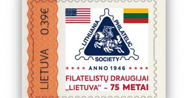 Pašto ženklas Filatelistų draugijai Lietuva 75